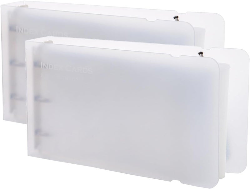 MANWU 3×5” index card Binder organizer with Plastic pocket Sleeves, small organized folder for recipes Flashcards,portable notecards case holder (2pcs Clear) - Image 1